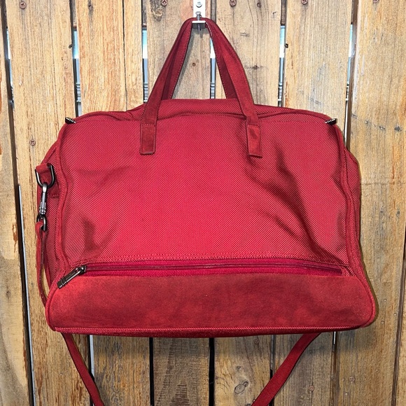 Tumi Red Carry On Travel Duffle Bag - Picture 2 of 10